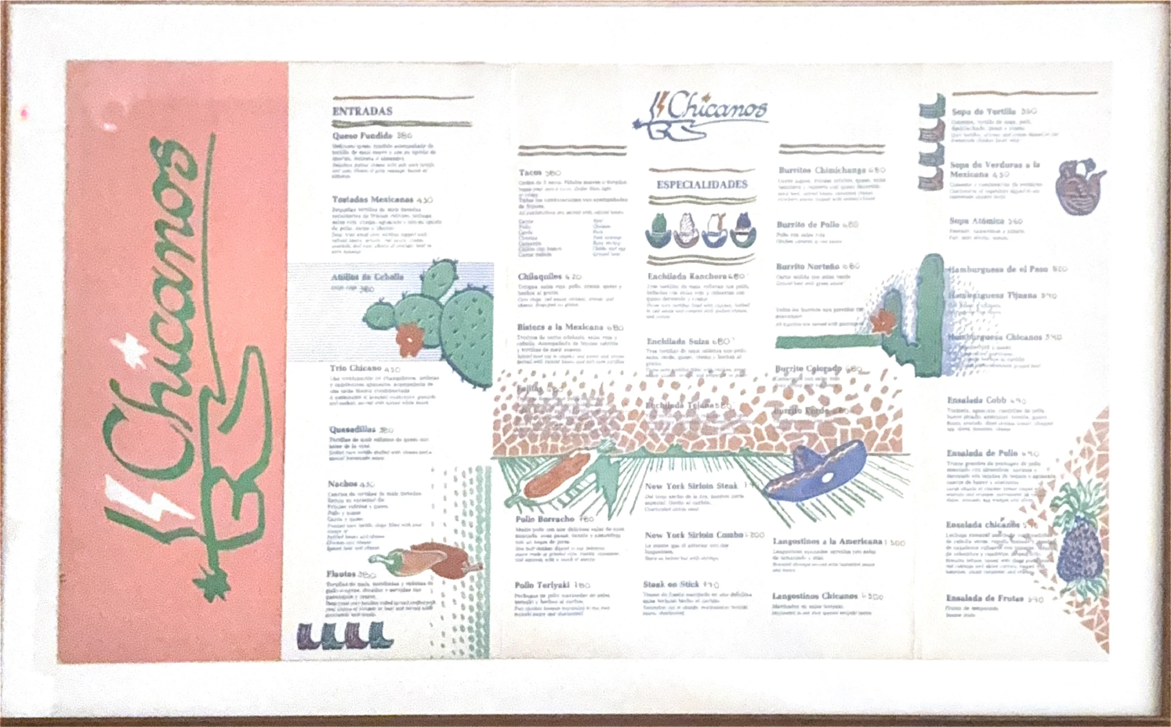 Primer menú de Chicanos